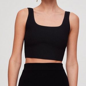 Aritzia Babaton Arjun Knit Top size S black